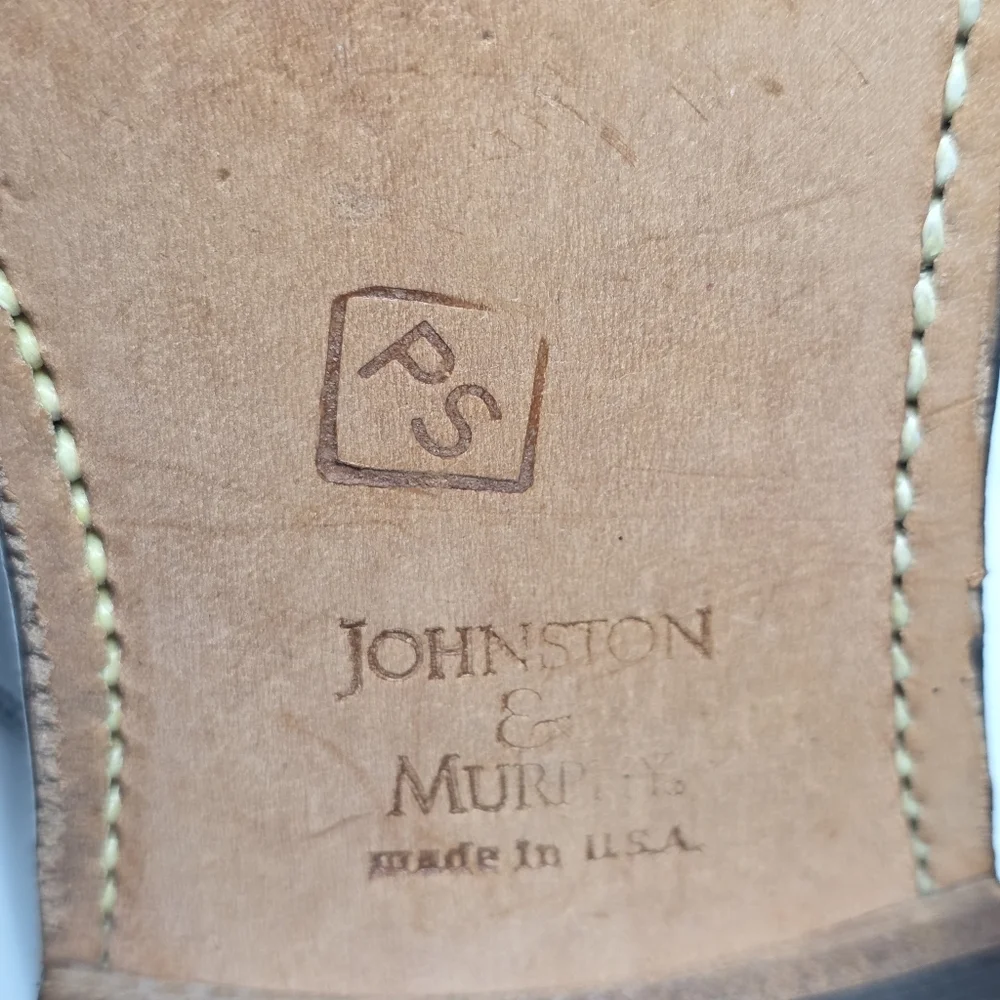 Johnston & Murphy Optima Mens Melton Oxford Size 8.5 Burgundy Cap Toe Shoe USA